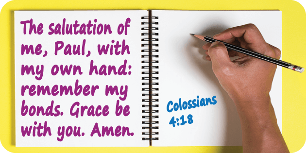 Colossians 4 18