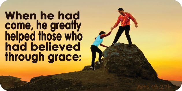 Acts 18 27b